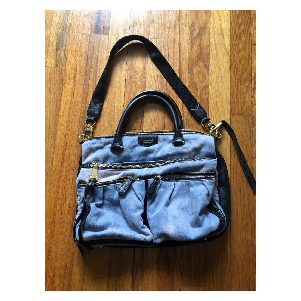 Chambray blue with pink tones bags